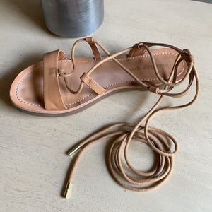 Madden Girl leather sz 8 sandal w wrap ankle ties